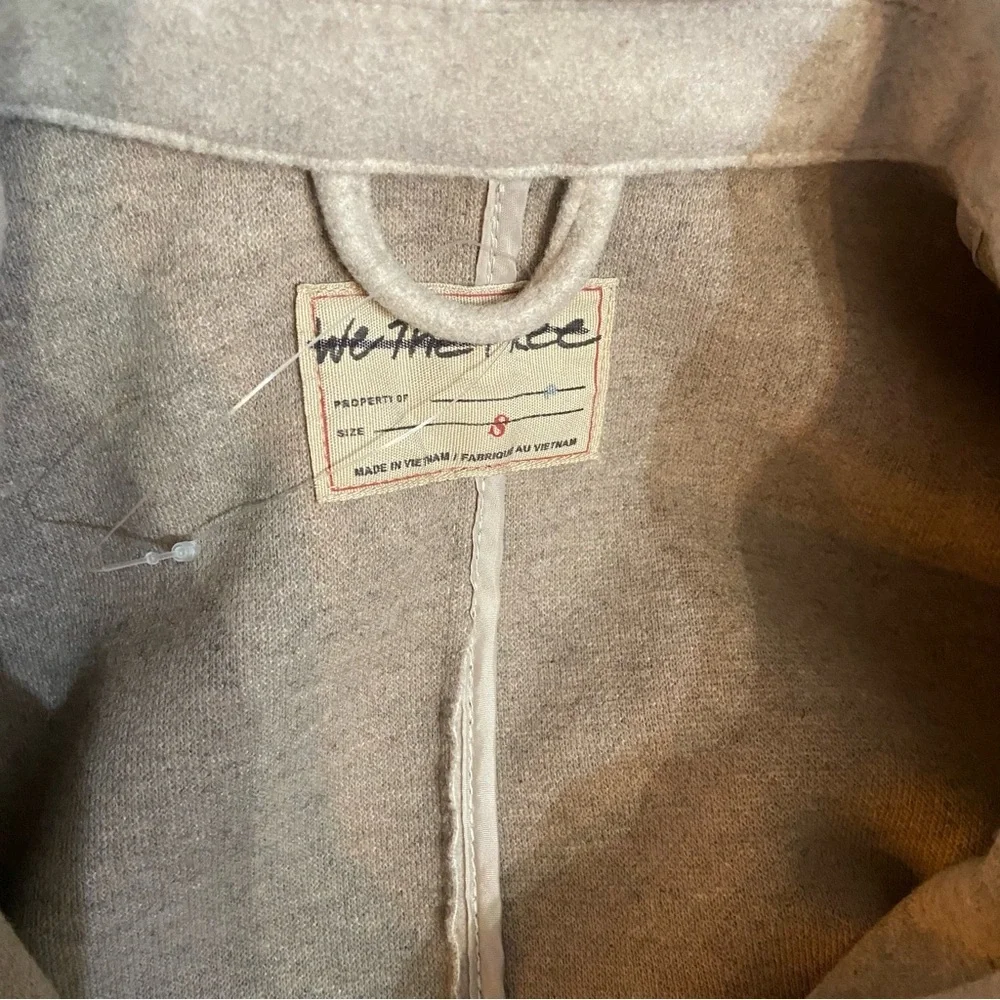 New! Free People Lola shirt jacket shacket cream tan nbnn - Picture 6 of 8